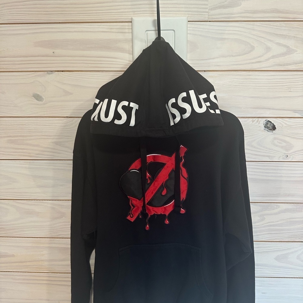 Trust Issues Sweatshirt by Love Drugs with Red Artistic Design - Picture 6 of 6